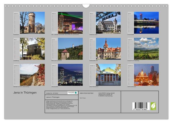 Produktbild: Jena in Th&uuml;ringen (Wandkalender 2026 DIN A3 quer), CALVENDO Monatskalender