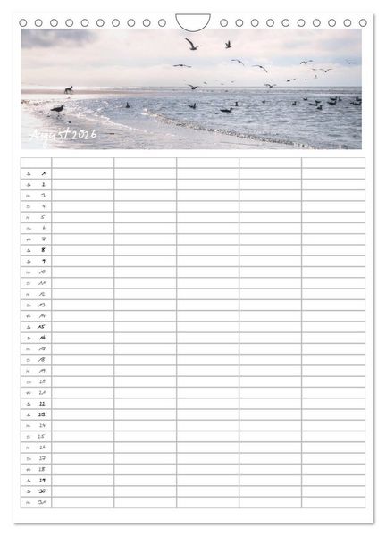 Produktbild: Nordfriesland - Familienplaner (Wandkalender 2026 DIN A4 hoch), CALVENDO Monatskalender