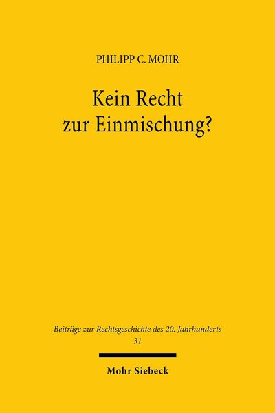 Produktbild: Kein Recht zur Einmischung?