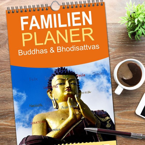 Produktbild: Familienplaner 2026 - Buddhas & Bhodisattvas mit 5 Spalten (Wandkalender, 21 x 45 cm) CALVENDO