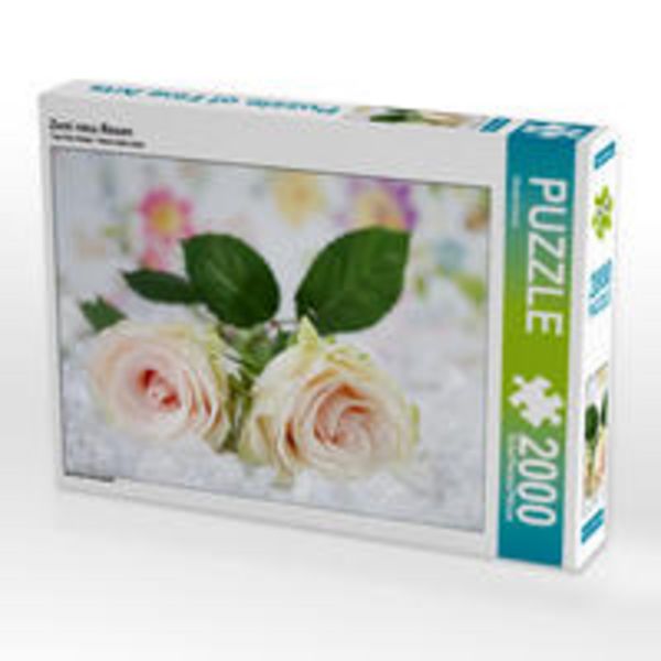 CALVENDO Puzzle Zwei rosa Rosen | 2000 Teile Lege-Größe 90x67cm Foto-Puzzle für glückliche Stunden