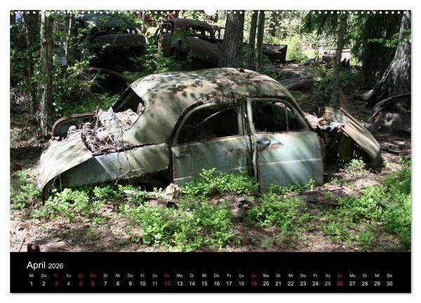 Produktbild: Schrottautos im Kyrk&ouml; Mosse (hochwertiger Premium Wandkalender 2026 DIN A2 quer), Kunstdruck in Hochglanz