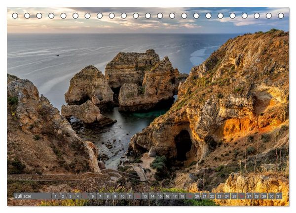 Produktbild: Die Algarve - Portugals m&auml;rchenhafte Felsenk&uuml;ste (Tischkalender 2026 DIN A5 quer), CALVENDO Monatskalender