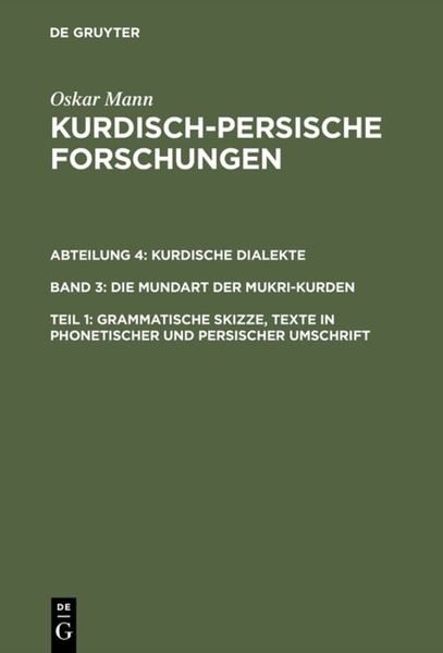 Produktbild: Grammatische Skizze, Texte in phonetischer und persischer Umschrift