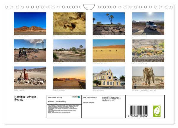 Produktbild: Namibia - African Beauty (Wall Calendar 2026 DIN A4 landscape), CALVENDO 12 Month Wall Calendar