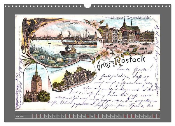 Produktbild: Gru&szlig; aus Rostock (Wandkalender 2026 DIN A3 quer), CALVENDO Monatskalender