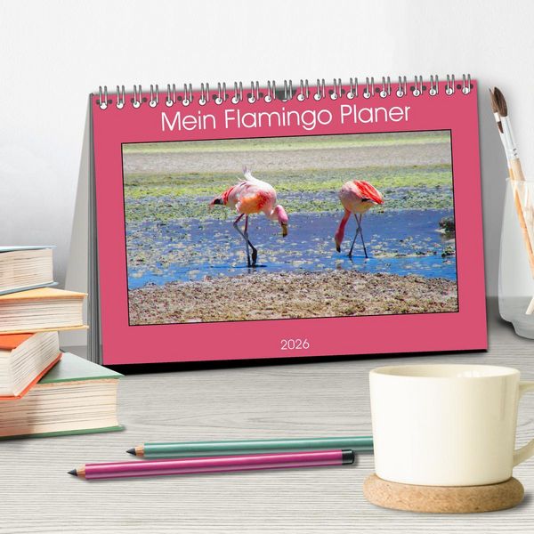 Produktbild: Mein Flamingo Planer (Tischkalender 2026 DIN A5 quer), CALVENDO Monatskalender