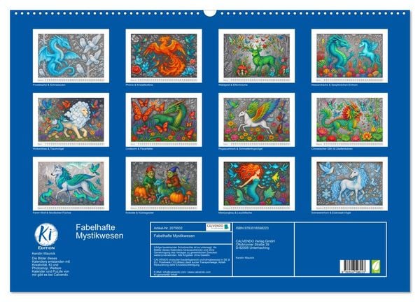 Produktbild: Fabelhafte Mystikwesen (Wandkalender 2026 DIN A2 quer), CALVENDO Monatskalender