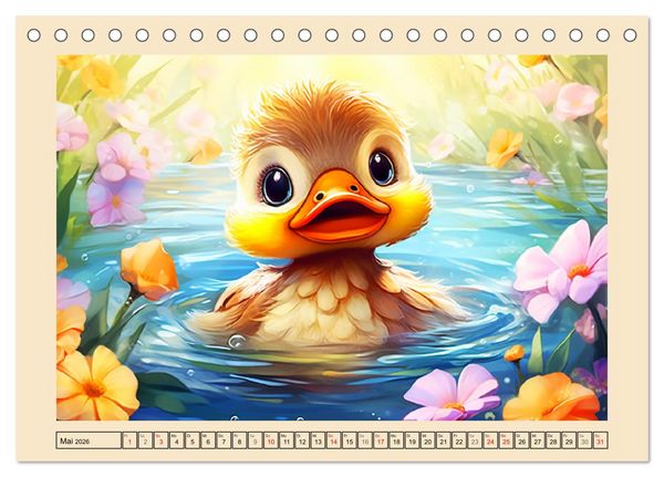 Produktbild: Lustige Enten. Niedlich und farbenfroh (Tischkalender 2026 DIN A5 quer), CALVENDO Monatskalender
