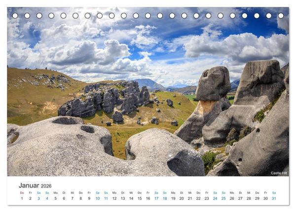Produktbild: Neuseelands Berge (Tischkalender 2026 DIN A5 quer), CALVENDO Monatskalender