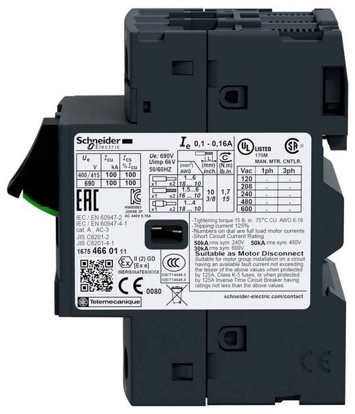 Produktbild: Schneider Electric GV2ME14 GV2ME14 Motorschutzschalter 1St.