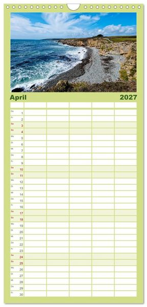 Produktbild: Familienplaner 2027 - Cote Sauvage. Wilde Atlantikk&uuml;ste der Bretagne. mit 5 Spalten (Wandkalender, 21 x 45 cm) CALVENDO