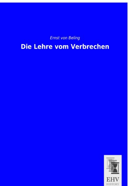Produktbild: Die Lehre vom Verbrechen