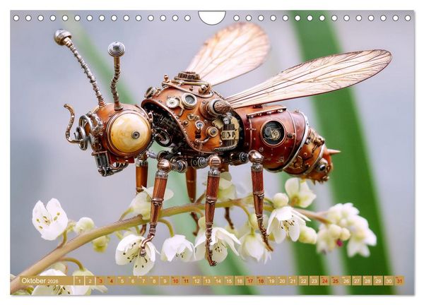 Produktbild: Insecta Mechanica. Fantastische Fl&uuml;gelwesen zwischen Technik und Natur (Wandkalender 2026 DIN A4 quer), CALVENDO Monatskalender