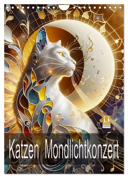 Produktbild: Katzen Mondlichtkonzert (Wandkalender 2026 DIN A4 hoch), CALVENDO Monatskalender