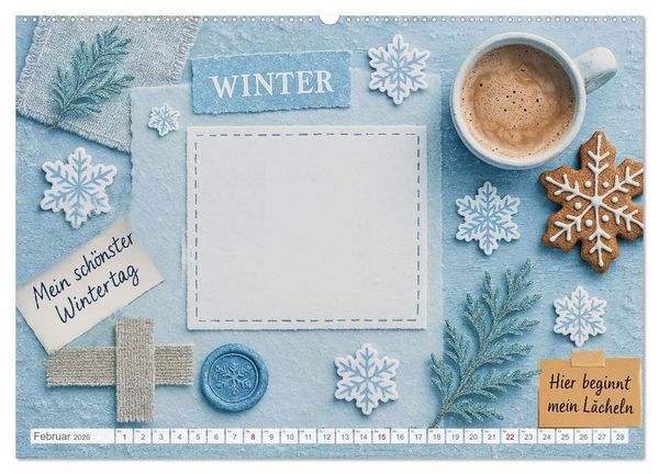 Produktbild: L&auml;cheln sammeln - Dein pers&ouml;nlicher Gl&uuml;ckskalender zum Mitgestalten (hochwertiger Premium Wandkalender 2026 DIN A2 quer), Kunstdruck in Hochglanz
