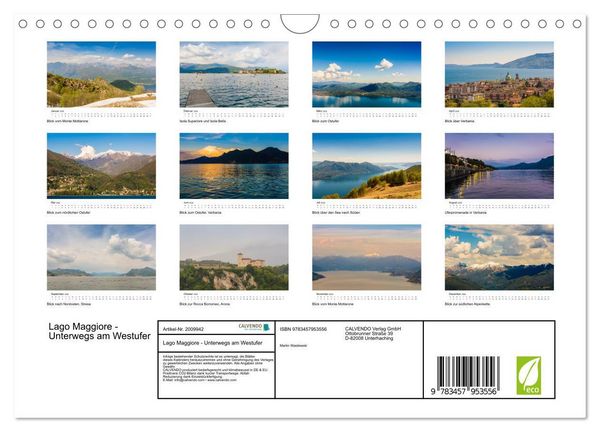 Produktbild: Lago Maggiore - Unterwegs am Westufer (Wandkalender 2026 DIN A4 quer), CALVENDO Monatskalender