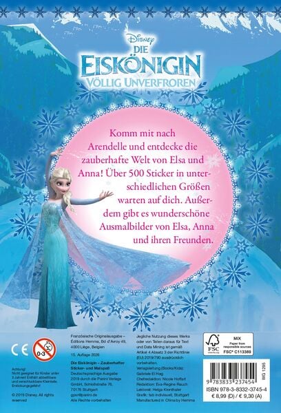 Produktbild: Disney Die Eisk&ouml;nigin: Zauberhafter Sticker- und Malspa&szlig;
