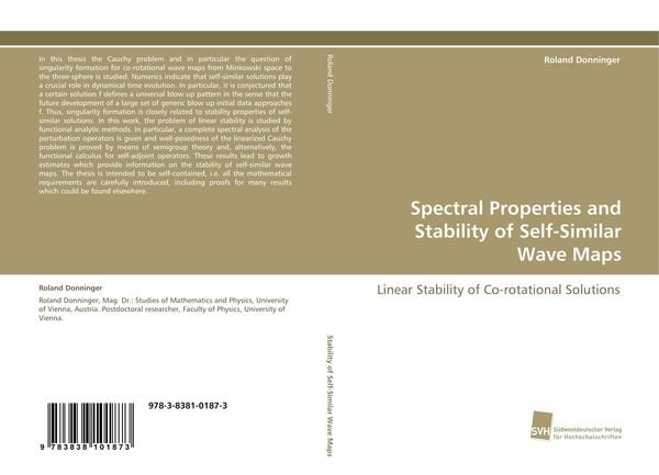 Produktbild: Spectral Properties and Stability of Self-Similar Wave Maps