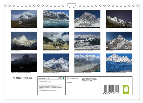 Produktbild: The Nepal Himalaya (Wall Calendar 2026 DIN A4 landscape), CALVENDO 12 Month Wall Calendar
