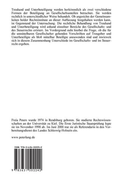 Produktbild: Treuhand und Unterbeteiligung an Gesellschaftsanteilen