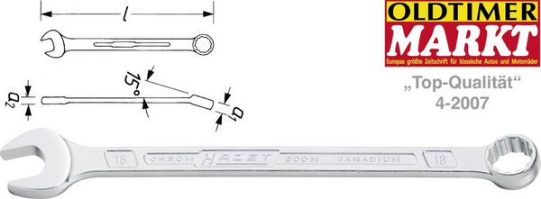 Produktbild: Ringmaulschl&uuml;ssel 600N SW 10mm L.154,5mm Form A Spezialstahl HAZET