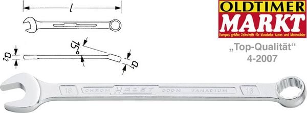 Produktbild: Ringmaulschl&uuml;ssel 600N SW 6mm L.105mm Form A Spezialstahl HAZET