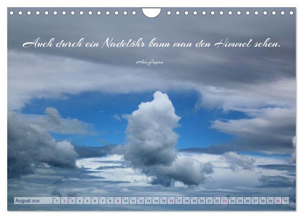 Produktbild: Die Wolken: "Schauspieler der L&uuml;fte" (Wandkalender 2026 DIN A4 quer), CALVENDO Monatskalender