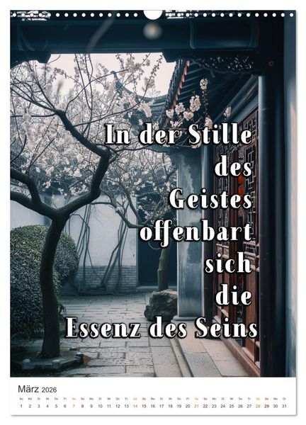 Produktbild: Zen Garten - Wo Natur und Geist in Einklang sind (Wandkalender 2026 DIN A3 hoch), CALVENDO Monatskalender