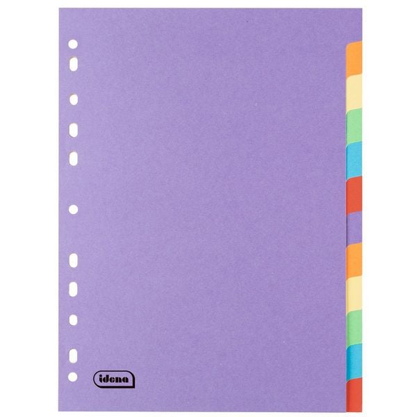 Produktbild: Idena Kartonregister 12teilig 6 Farben 150g/m&sup2; DIN A4