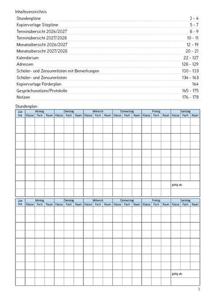 Produktbild: Lehrerkalender - Planer f&uuml;r Lehrerinnen und Lehrer 2026/27