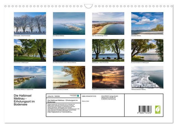 Produktbild: Die Halbinsel Mettnau - Erholungsort im Bodensee (Wandkalender 2026 DIN A3 quer), CALVENDO Monatskalender