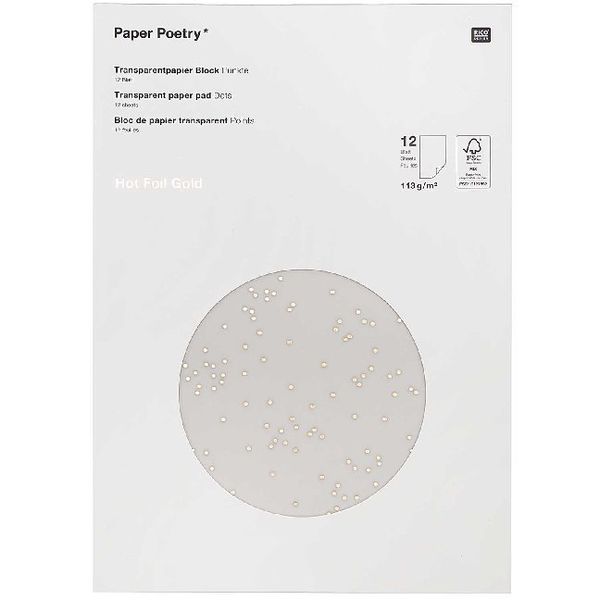 Produktbild: Transparentpapier, Punkte / Gold  Mix