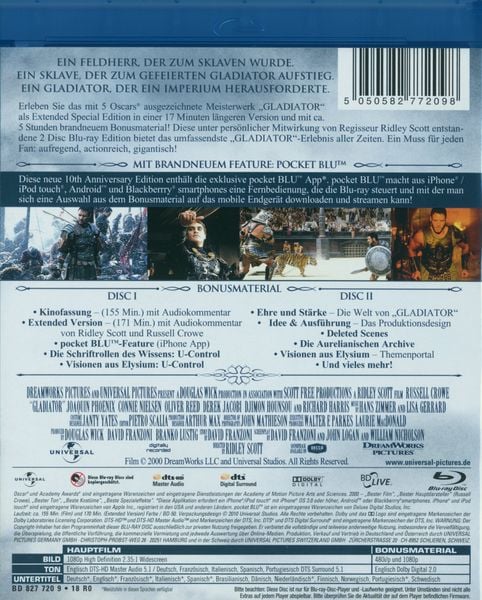 Produktbild: Gladiator - 10th Anniversary Edition [2 BRs]