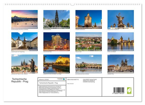 Produktbild: Tschechische Republik - Prag (hochwertiger Premium Wandkalender 2026 DIN A2 quer), Kunstdruck in Hochglanz