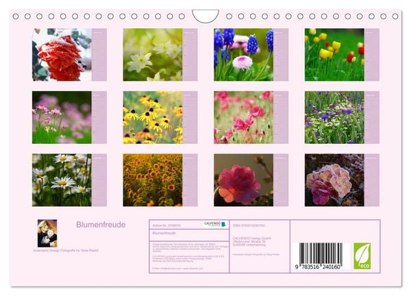 Produktbild: Blumenfreude (Wandkalender 2026 DIN A4 quer), CALVENDO Monatskalender