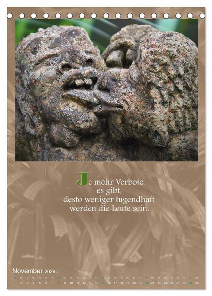 Produktbild: G&ouml;tter, D&auml;monen und Weisheiten aus Fernost (Tischkalender 2026 DIN A5 hoch), CALVENDO Monatskalender