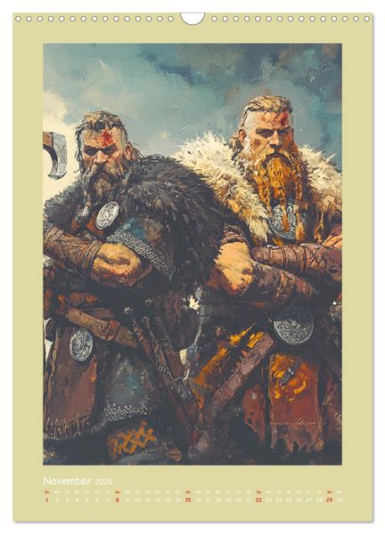 Produktbild: Wikinger Comics. Nordische Fantasy-Helden (Wandkalender 2026 DIN A3 hoch), CALVENDO Monatskalender
