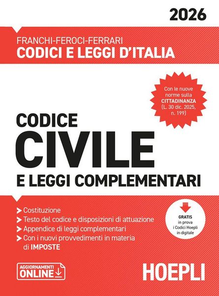 Produktbild: Codice civile e leggi complementari 2026