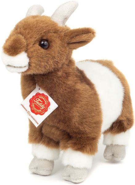 Produktbild: Teddy Hermann 91719 - Ziege stehend, braun/wei&szlig;, Pl&uuml;schtier, 22 cm