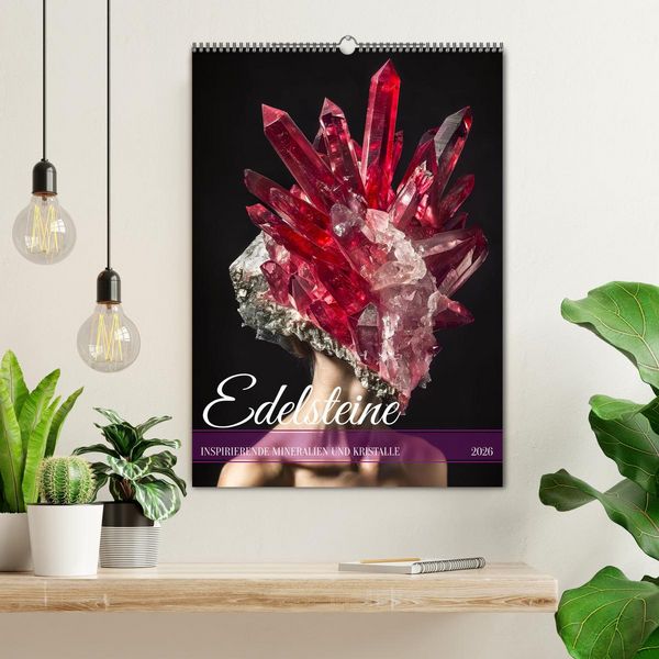 Produktbild: Edelsteine - Inspirierende Mineralien und Kristalle (Wandkalender 2026 DIN A2 hoch), CALVENDO Monatskalender