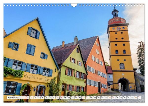 Produktbild: Dinkelsb&uuml;hl - Zw&ouml;lf Momente in der Altstadt (Wandkalender 2027 DIN A3 quer), CALVENDO Monatskalender