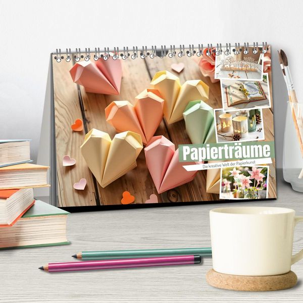 Produktbild: Papiertr&auml;ume - Die kreative Welt der Papierkunst (Tischkalender 2027 DIN A5 quer), CALVENDO Monatskalender