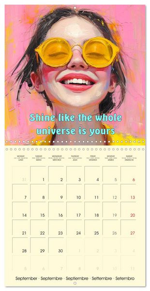 Produktbild: Welcome Beautiful Life. Quotes to brighten your year (Wall Calendar 2026 12 &times; 12 Inch) CALVENDO 12 Month Wall Calendar