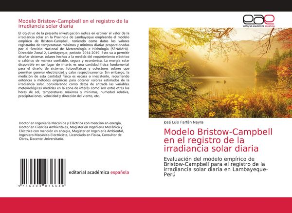 Produktbild: Modelo Bristow-Campbell en el registro de la irradiancia solar diaria