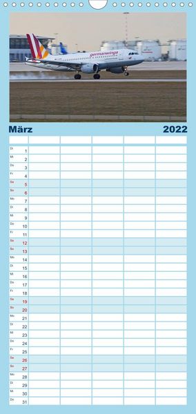 Produktbild: Familienplaner Airliner im Fokus (Wandkalender 2022 , 21 cm x 45 cm, hoch)