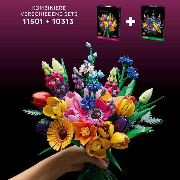 Produktbild: LEGO Botanicals 11501 Tulpenstrau&szlig;, Kunstblumen f&uuml;r Erwachsene
