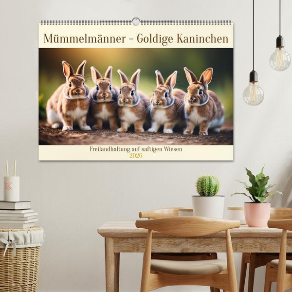 Produktbild: M&uuml;mmelm&auml;nner - Goldige Kaninchen (Wandkalender 2026 DIN A2 quer), CALVENDO Monatskalender