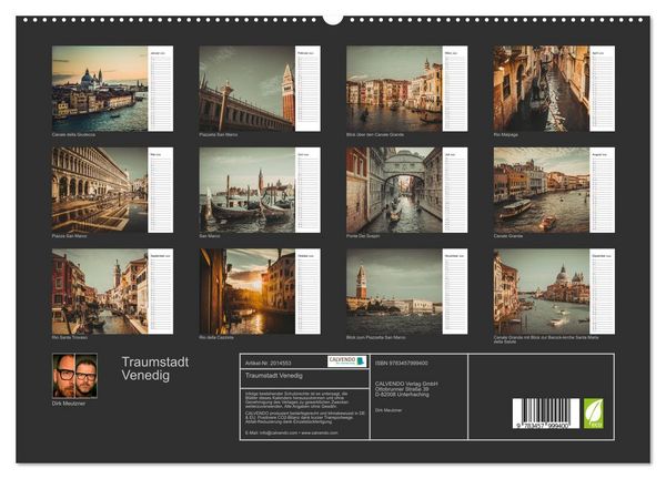 Produktbild: Traumstadt Venedig (hochwertiger Premium Wandkalender 2026 DIN A2 quer), Kunstdruck in Hochglanz
