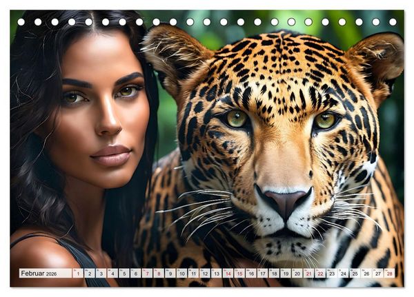 Produktbild: Raubtiere auf Kuschelkurs (Tischkalender 2026 DIN A5 quer), CALVENDO Monatskalender